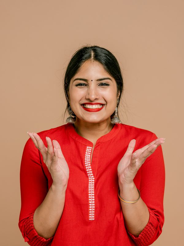 Woman confident and transformed